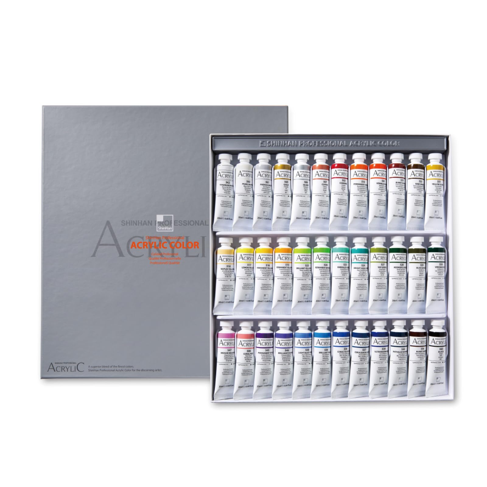 ShinHanプロフェッショナルアクリルカラー20?ml 36色セット z2zed1b Amazon.com: ShinHan Professional Acrylic Paint Color 20ml 36